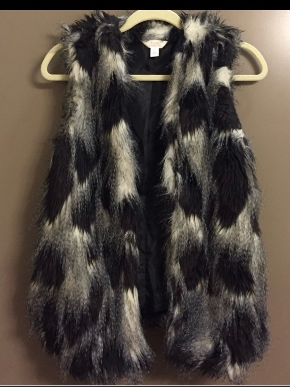 Sun & Shadow Black Faux Fur Vest